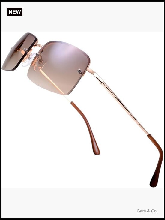 Small Rectangular Sunglasses with UV400 Protection